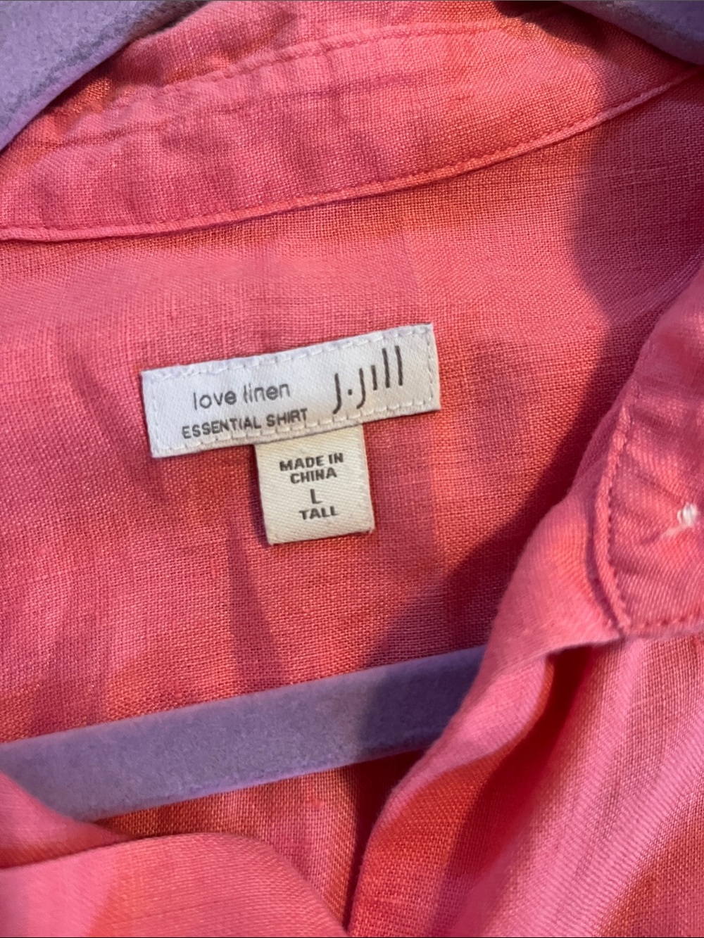 J. Jill Love Linen Bubblegum Pink Button-Down Tunic - Picture 3 of 6